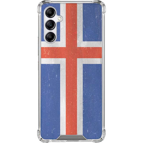 Iceland Flag Distressed Galaxy A15 5G Clear Case